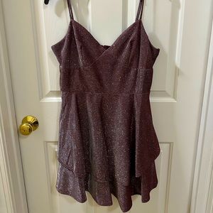 Sparkly Eggplant Colored Homecoming Dress - Size 15/16